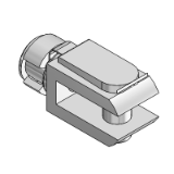 MF-15 - Double hinge in zinc-plated steel with pin for ISO 8140 rod