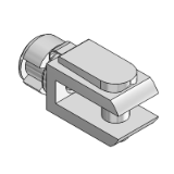 KF-15 - Double hinge in zinc-plated steel with pin for ISO 8140 rod